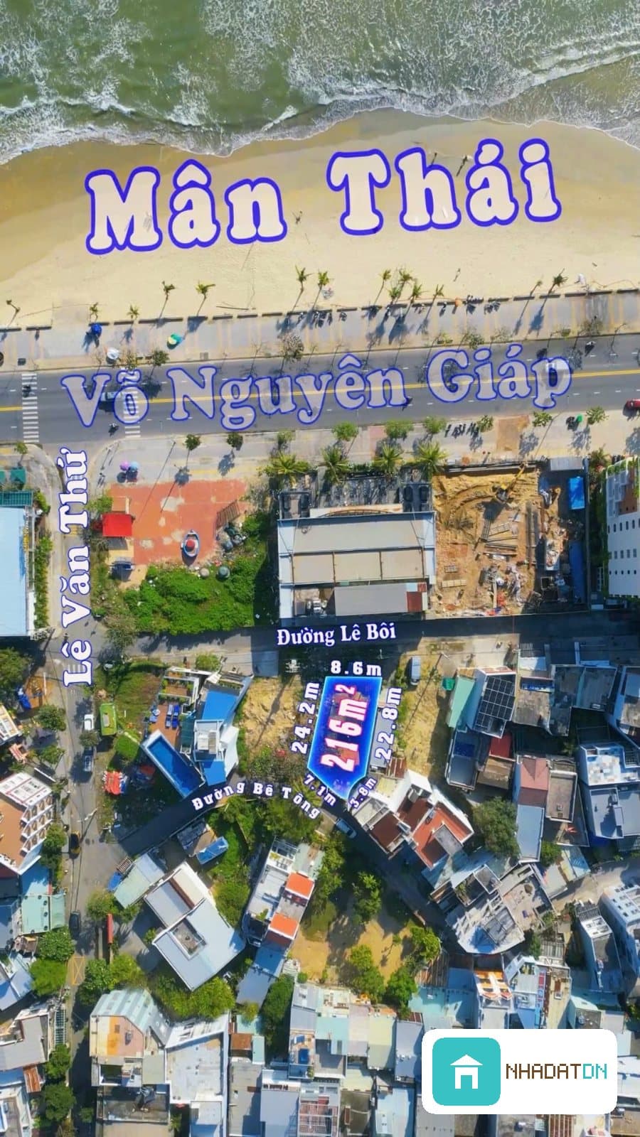 🌊 LÔ ĐẤT BIỂN LÊ BÔI – NGANG 8.6M – VÀI BƯỚC CHÂN RA BÃI TẮM 🌊